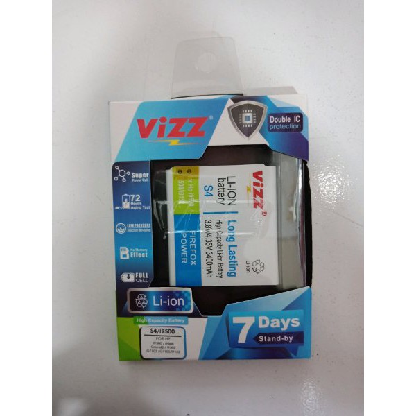 Battery Vizz Grand 2 Baterai Vizz S4 i9500 Daouble Power Original