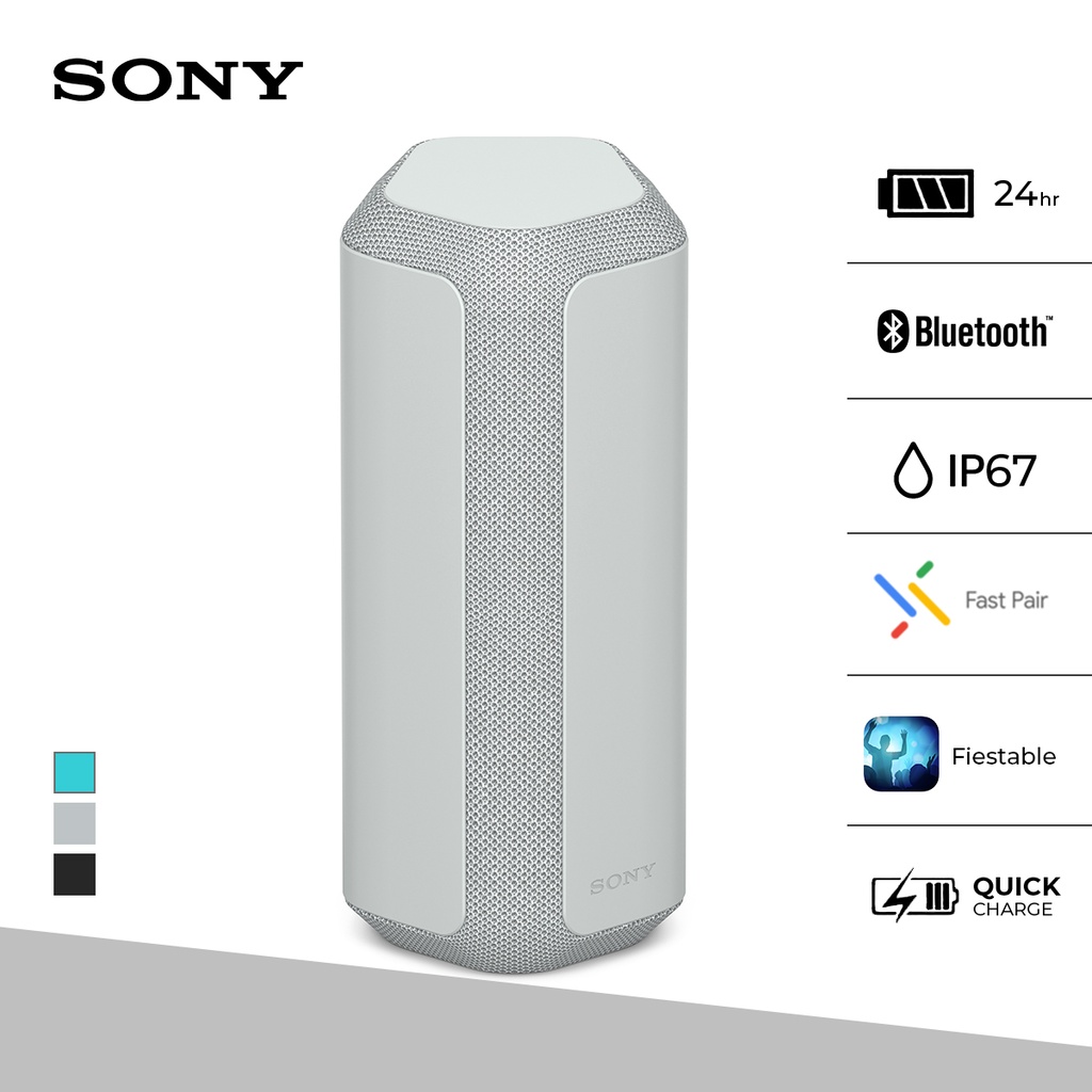 Speaker Sony SRS-XE300 X-Series Speaker Bluetooth Mega Bass Battery Up to 24h For Android &amp; IOS - Grey Portable Wireless Speaker