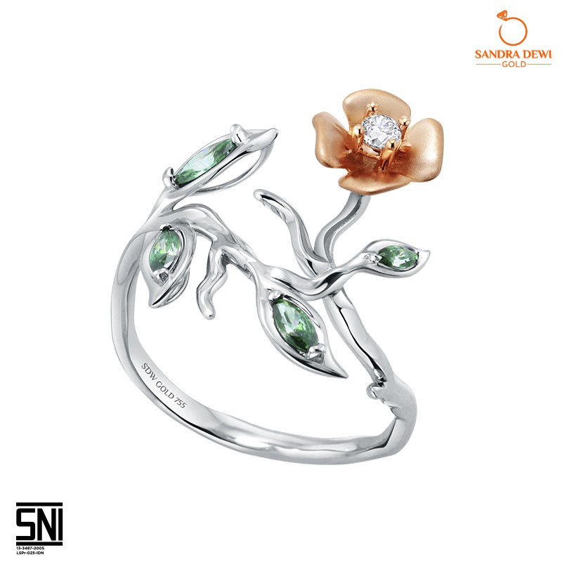 Cincin Emas Sandra Dewi Gold Flower Rose 75.5 SNI 3WSZ399 | Shopee Indonesia