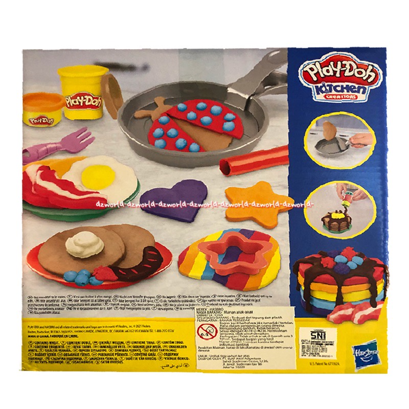 Play-doh Kitchen Creations Flip and Pancake Playset Mainan Lilin Playdoh Membuat Waffle Wafel Dengan Cetakan