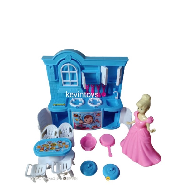 MK 27 LITTLE PRINCESS COOKING KTG / MAINAN KITCHEN SET PLUS BONEKA / MAINAN DAPUR SET