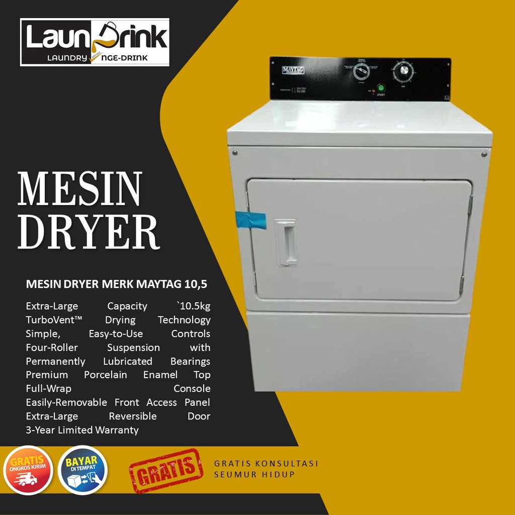 MESIN PENGERING LAUNDRY GAS | MESIN PENGERING SPEEDQUEEN 15 KG | MESIN SPEED Q