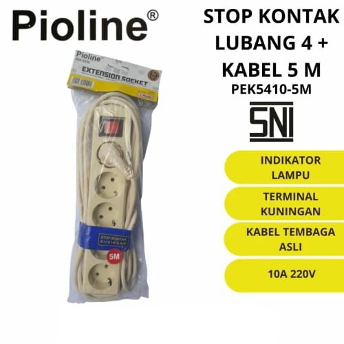 Sambungan Kabel StopKontak colokan terminal kuningan 3 meter/ 5 meter  2 lubang 3 lubang /4 lubang / 5 lubang SNI