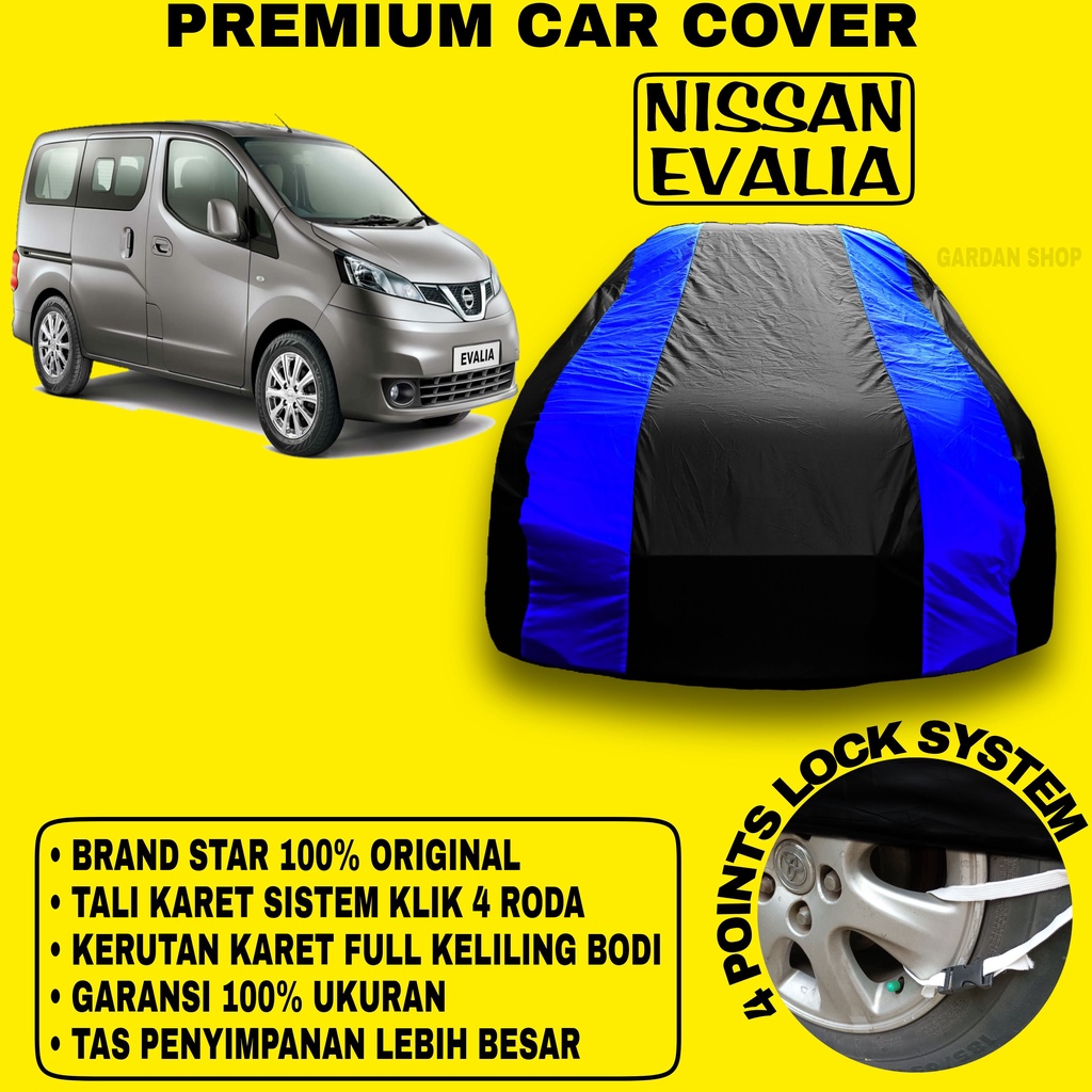 Body Cover NISSAN EVALIA Sarung Strip BIRU Penutup Pelindung Selimut Bodi Mobil Evalia PREMIUM Blue