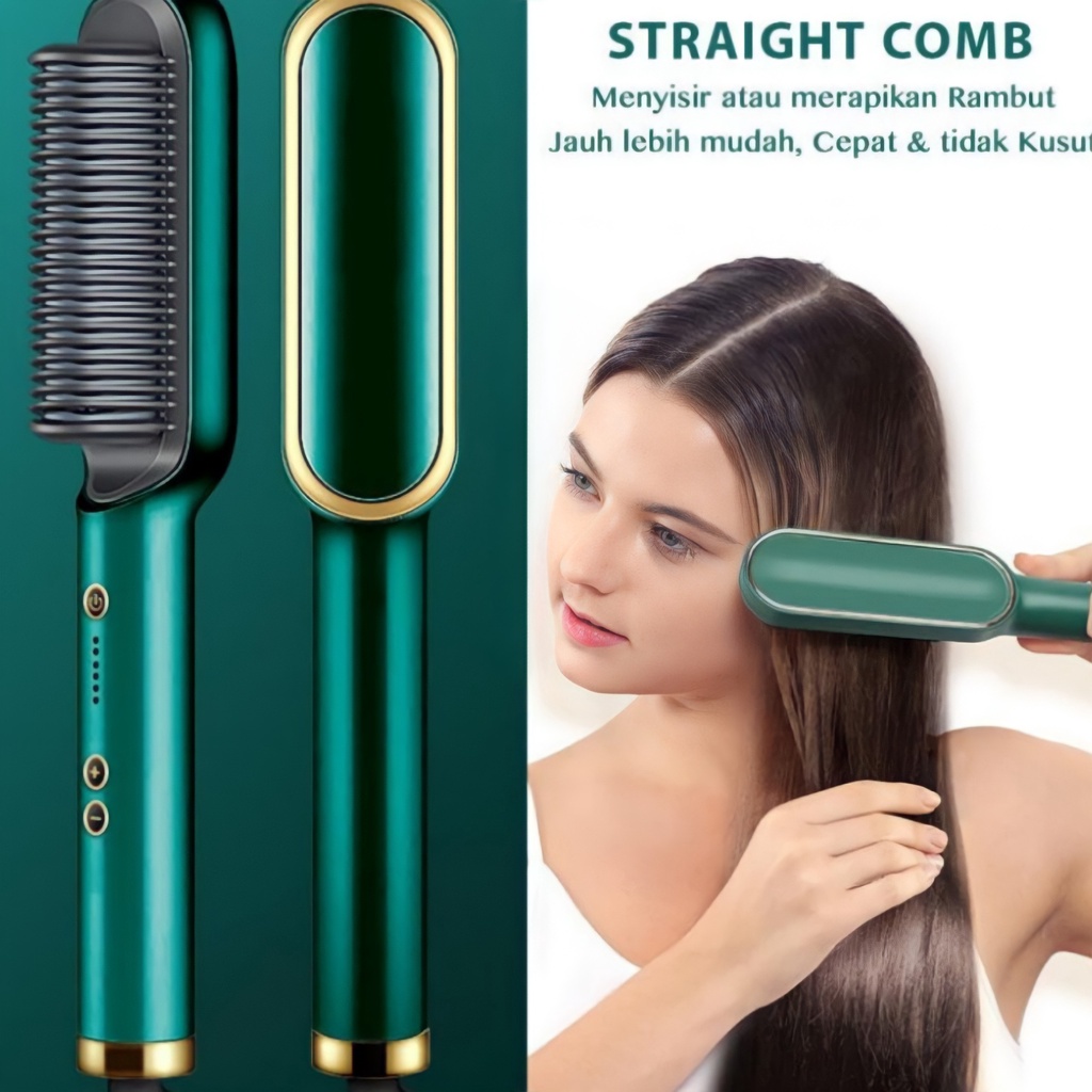 Catokan Rambut Sisir Pelurus Rambut 2 in1