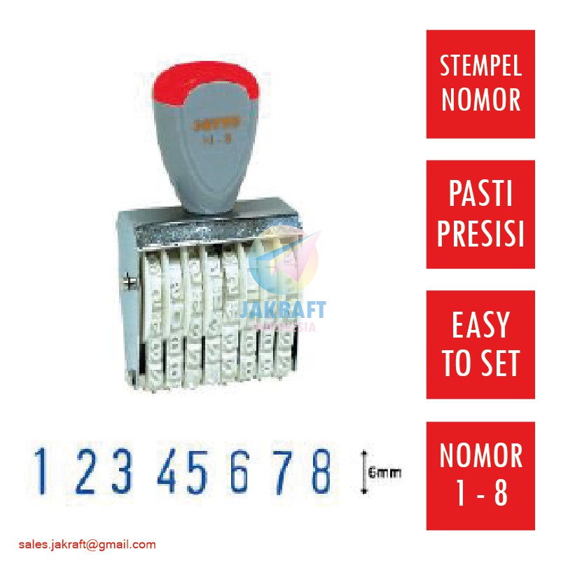 

(1 Pcs) Stempel Cap Angka 8 Digit Nomor Numerator JOYKO Number Stamp N-8