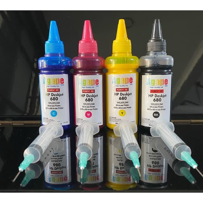 Jual TINTA 680 HP 2135 TINTA PIGMENT REFILL SUNTIKAN gratis ongkir toped - Hitam Murah