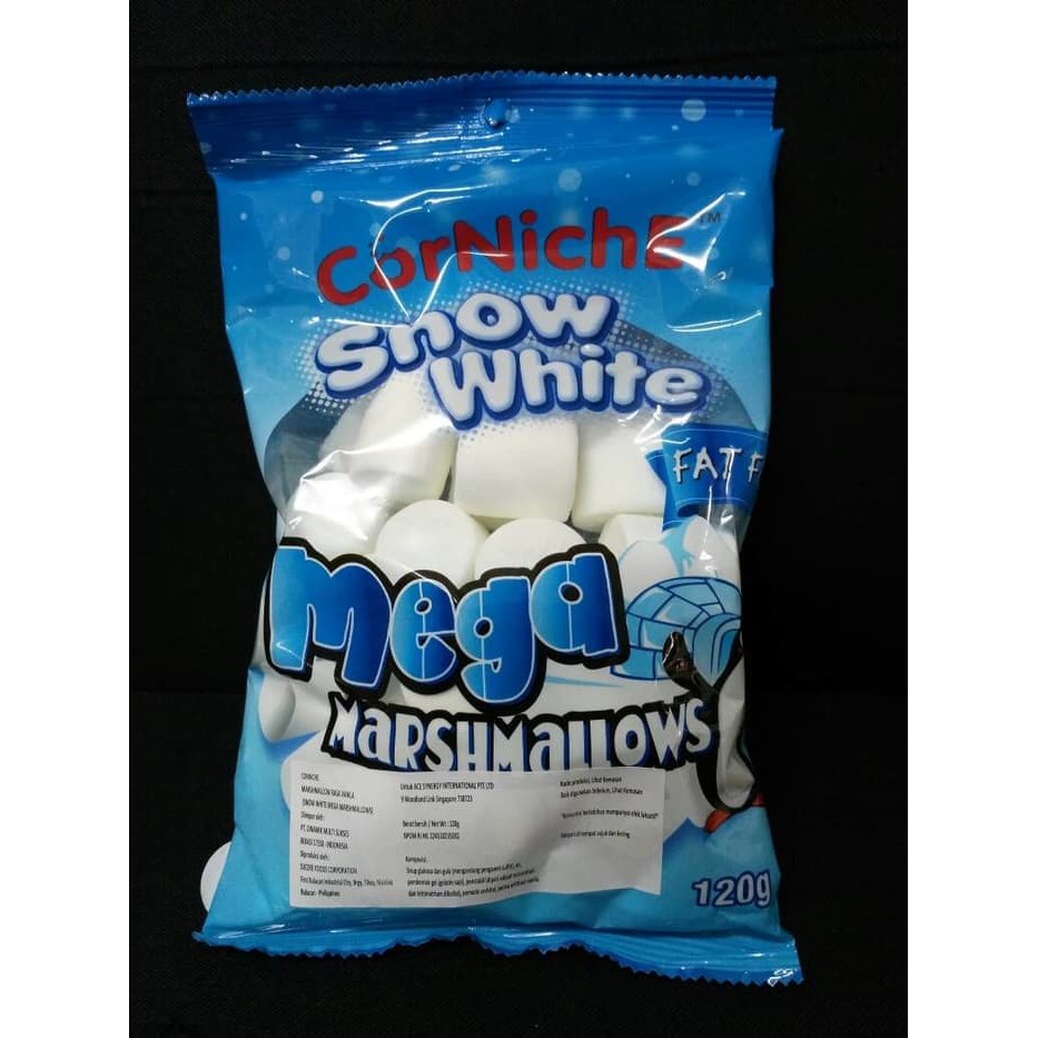 

Jual Corniche Mega Snow White Marshmallow 120 gram Marshmallows Marsmallo Limited