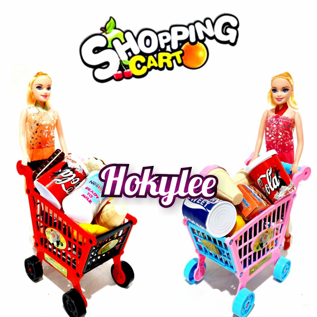 MAINAN BARBIE TROLI BELANJA MINI MARKET TROLLEY - FB 801