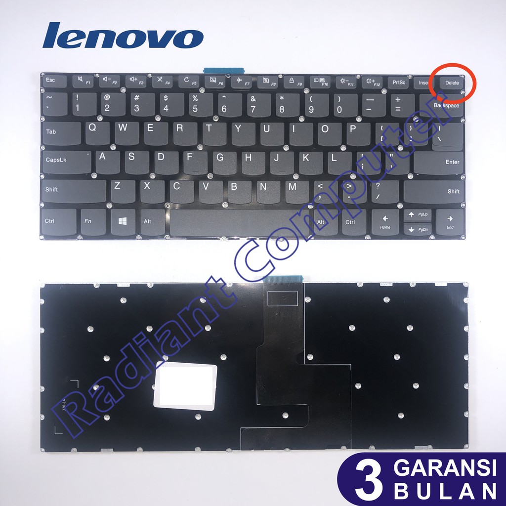 Keyboard Lenovo Yoga 520-14IKB 720-14IKB Tombol Delete No Backlit