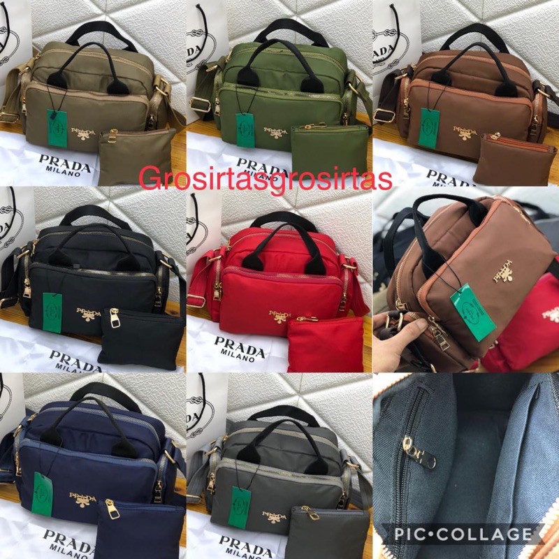 tas slempang nylon PRD 4 RUANG FREE paperbag DUSBAG UK 24x16 8683