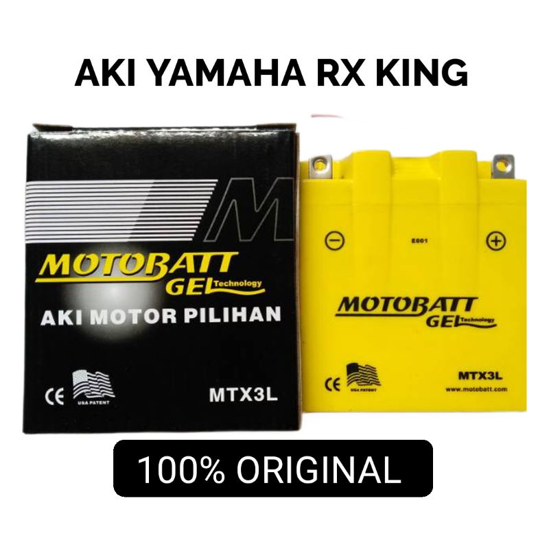 AKI KERING MOTOBATT MTX3L UNTUK YAMAHA RX KING 100% ORIGINAL