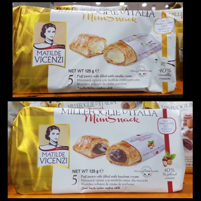 Khas Jaya Matilde Vicenzi Mini Snack With Hazelnut/ Pastry Cream Italy 125 gr