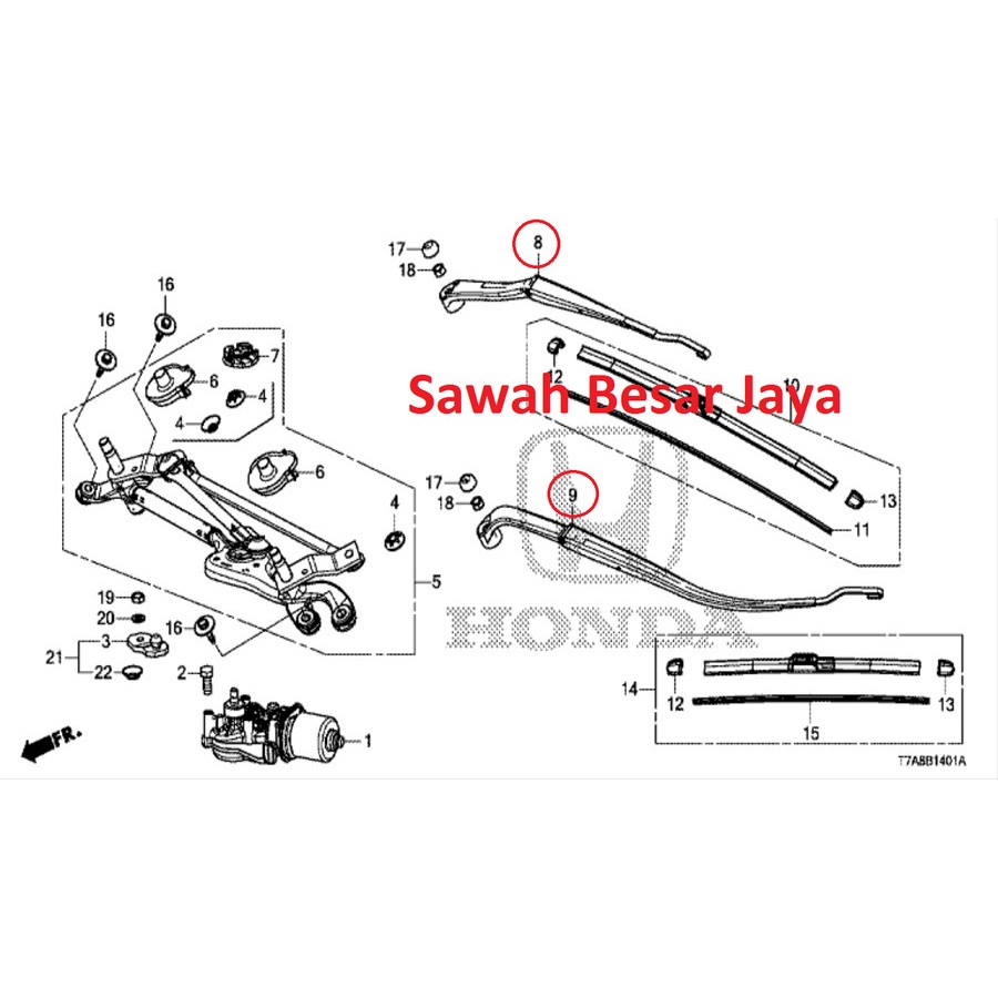 Arm Gagang Lengan Tangkai Wiper HRV S E Prestige Original Orisinil 2015 2016 2017 2018 2019 2020 202