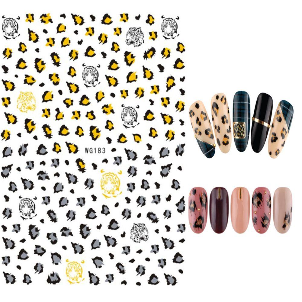 AUGUSTINA Agustina Leopard Stiker Kuku Sexy Lem Belakang Self Adhesive DIY Nail Art Dekorasi