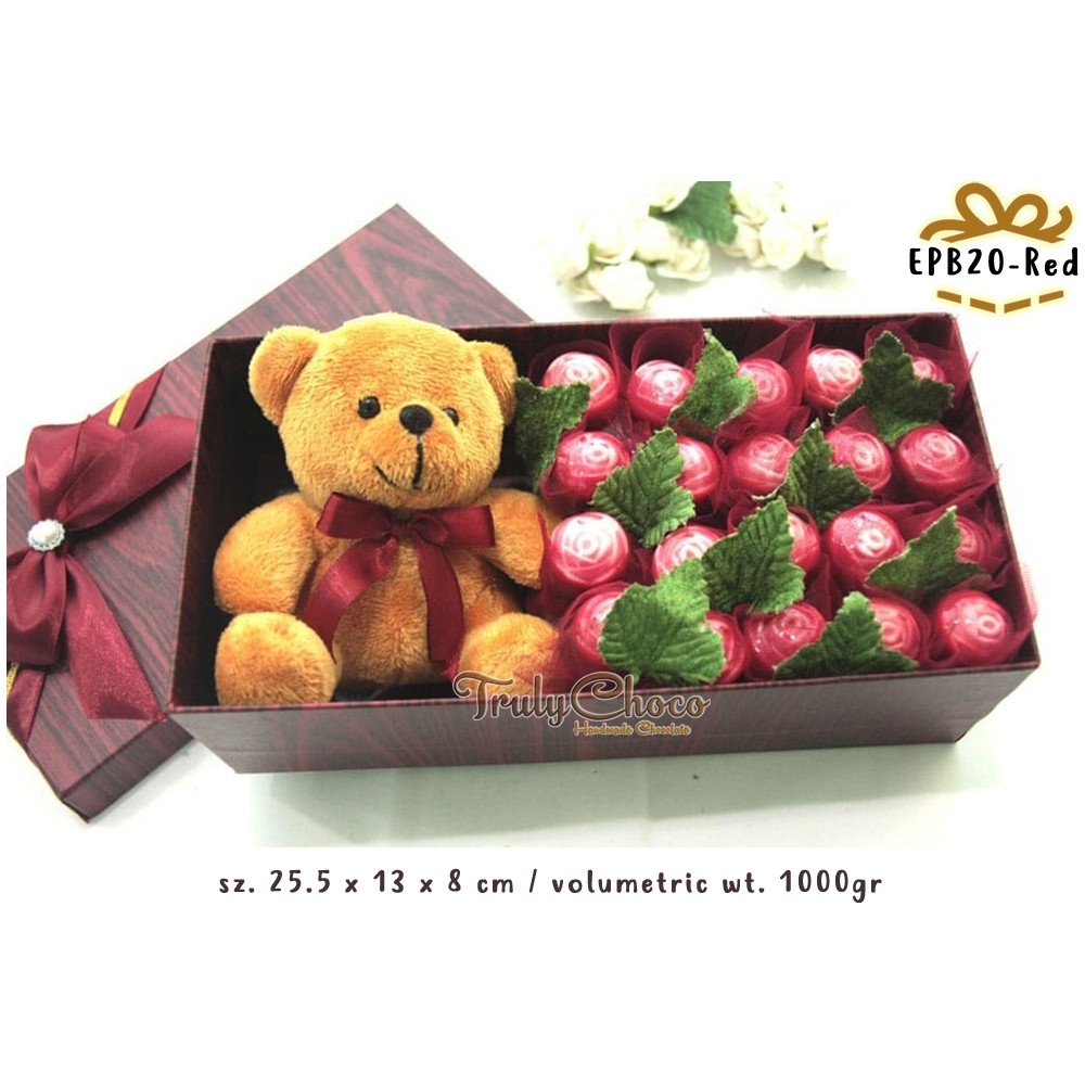 

Trulychoco - Kado Coklat Mawar dan teddy Bear