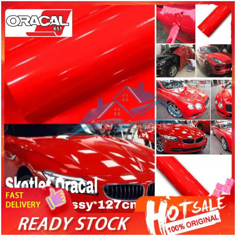 Stiker Skotlet Mobil Skotlet Motor Merah Glossy Skotlet Oracal Merah Doff