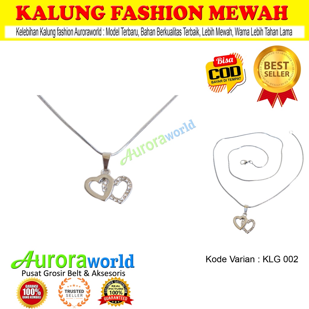 COD Aurora kalung imitasi model emas putih