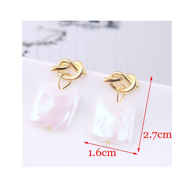 LRC Anting Tusuk Fashion Gold Copper Plated Real Gold Shell Shell Earrings A59093