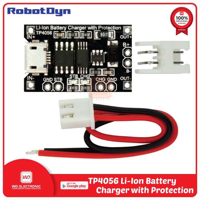 RobotDyn TP4056 Li-Ion Battery Charger with Protection TP4056 Micro USB