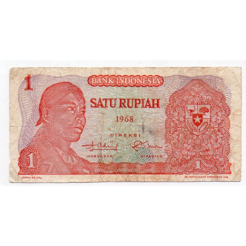 BL4209 per 1 lembar 1 rupiah Soedirman tahun 1968 asli redy