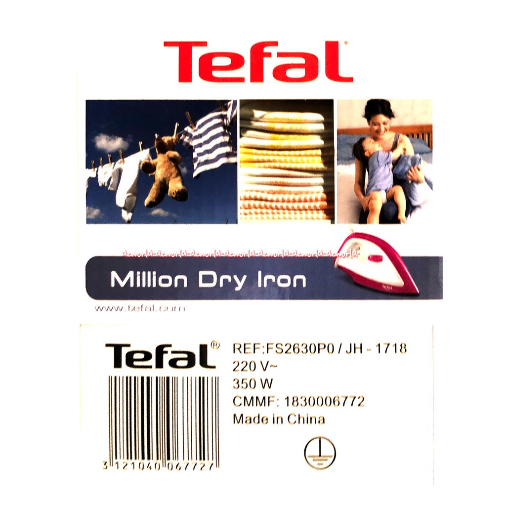 Tefal Million Dry Iron Setrika Listrik Strika Tefal Dengan Daya 350 Watt