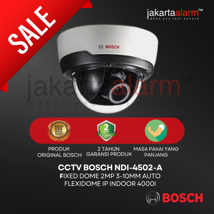 Kamera IP Dome Indoor Bosch NDI-4502-A 2MP 1080p dengan Jarak Penglihatan Malam 30m