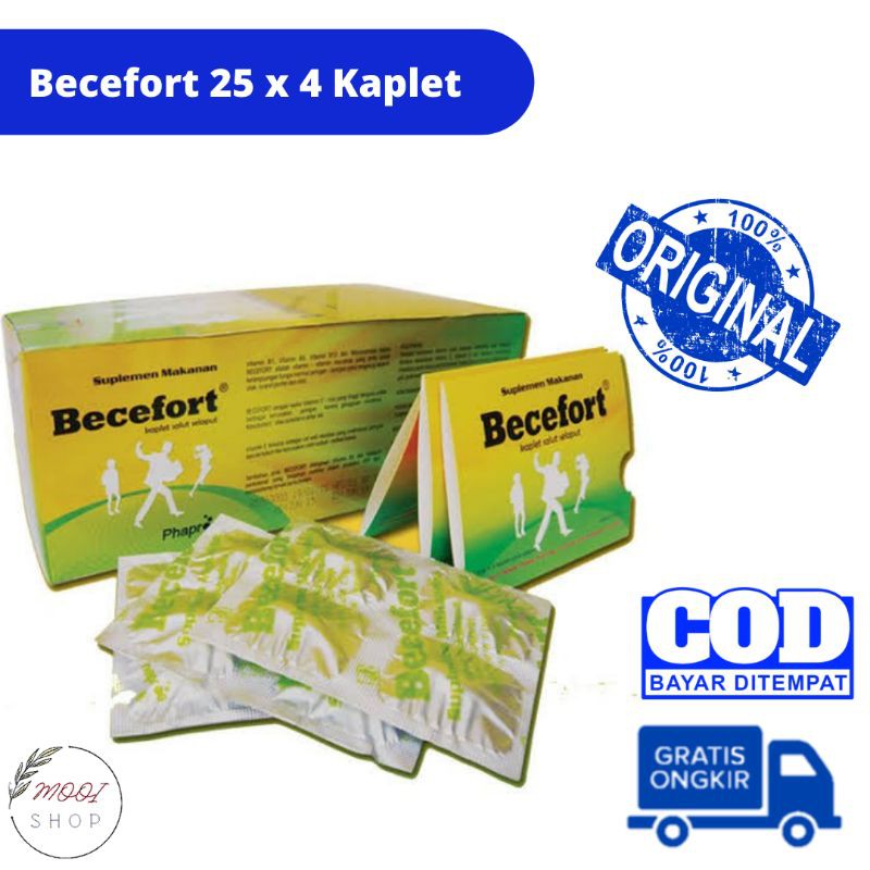 Becefort perbox isi 25 strip atau isi 100 tab