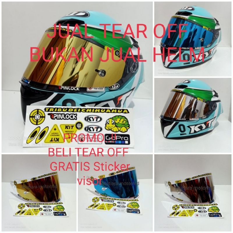 tear off tt course kyt r10 kyt rc7 kyt k2r free stiker visor tear new RR
