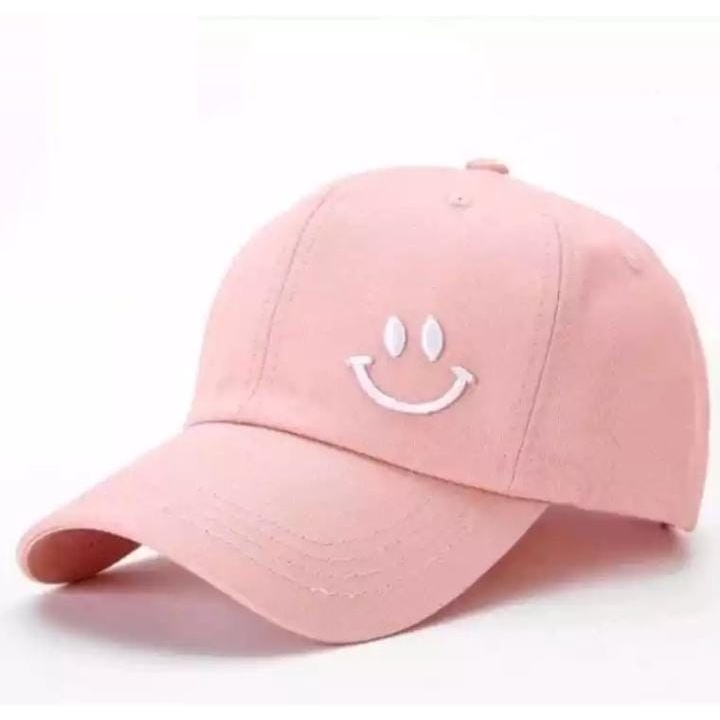 Topi Baseball Cap SMILE Bordir - Topi Model Terbaru Pria Dan Wanita