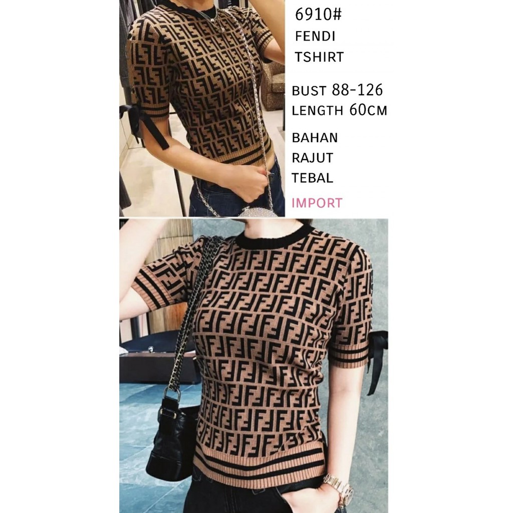 Baju Atasan Wanita Fendi Tshirt