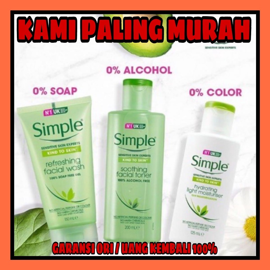 Simple Refreshing Facial Wash Gel Hydrating Light Moisturizer Soothing Toner Share In Jar