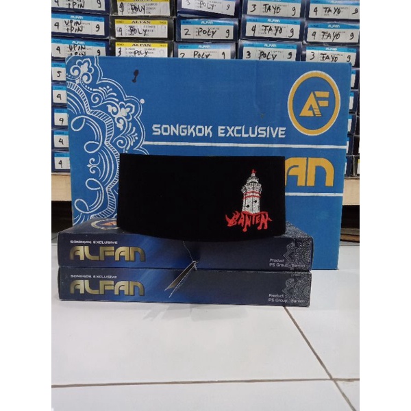 peci menara badak banten bordir SONGKOK BANTEN