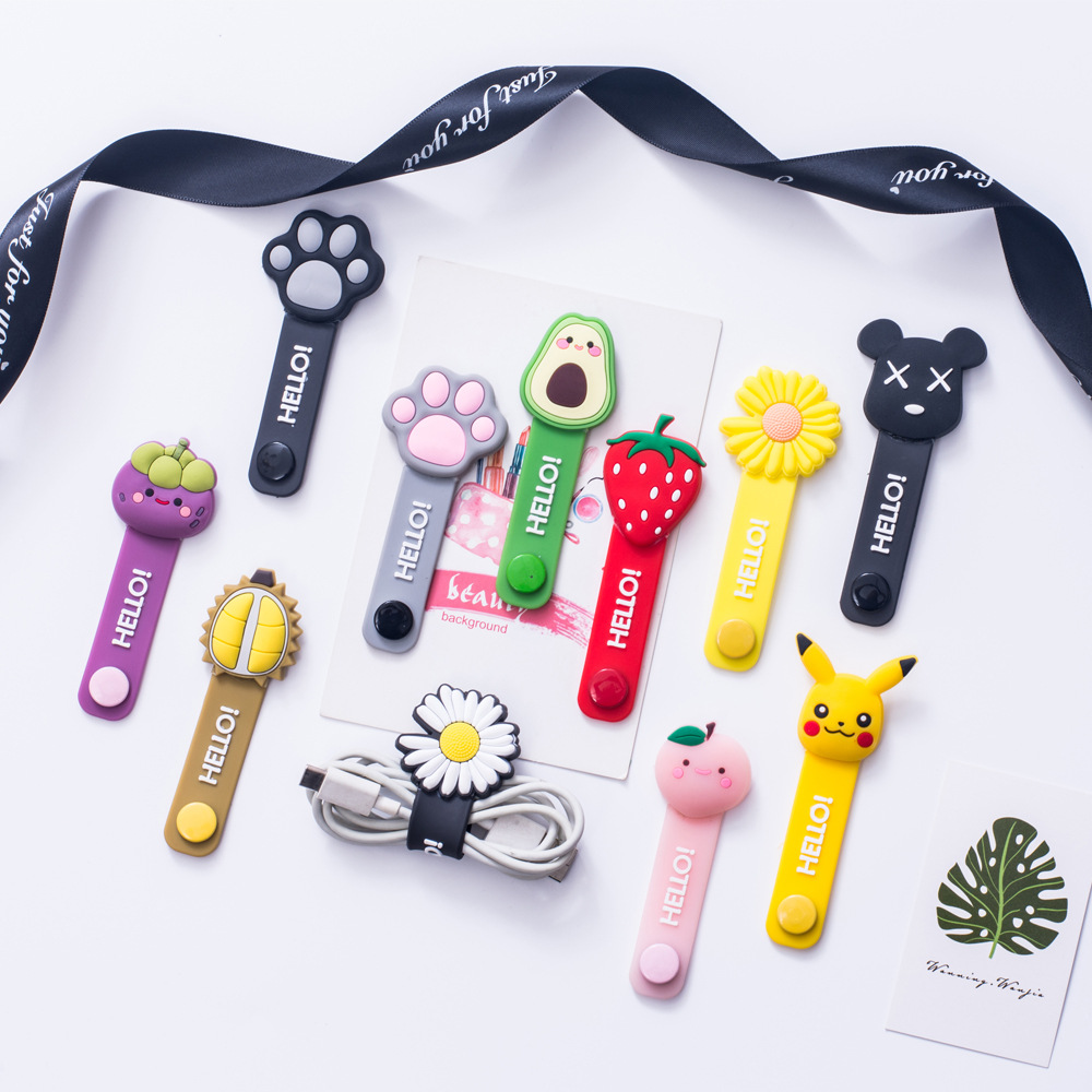 Headphone Wire Rack Charging Cable Cute Cartoon Fruit Shape