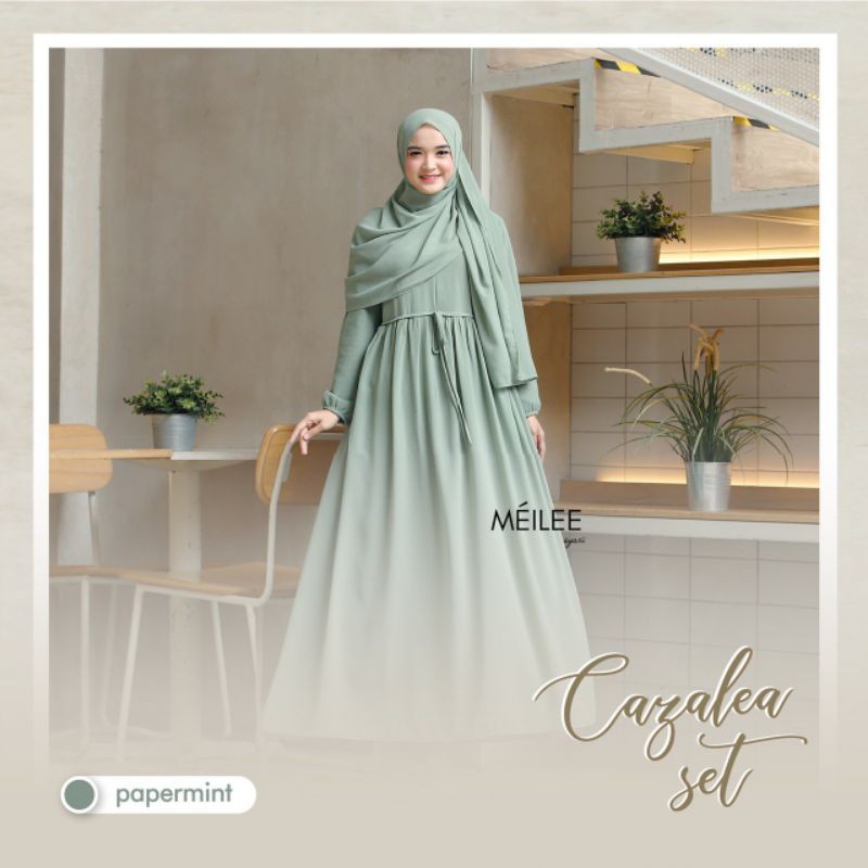 Gamis Ceruty Babydoll Cazalea Set Meilee