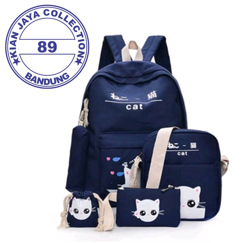 KIANJAYACOLLECTION89 - TAS RANSEL CATWHITE 4 DALAM 1 TERMURAH