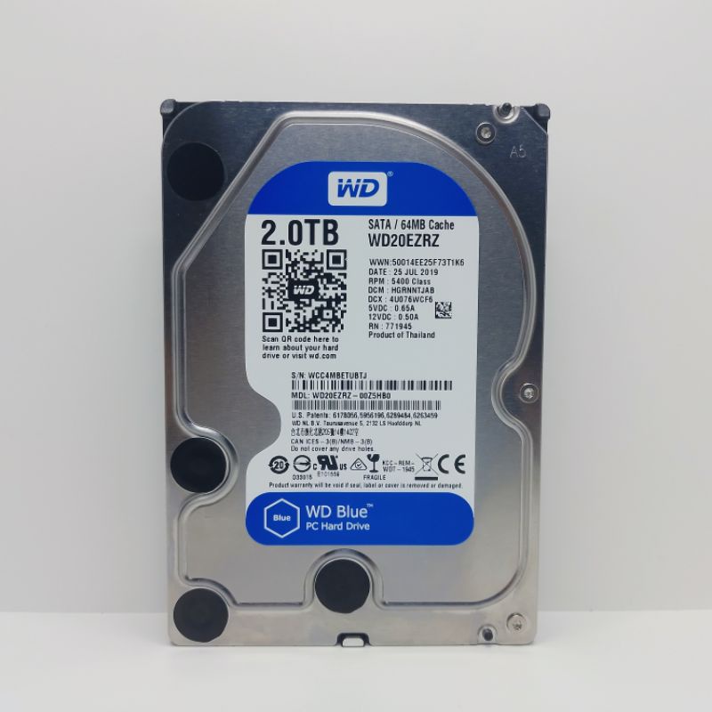 HARDISK 2TB WD BLUE SATA 3,5&quot; BARU 0 DAYS -HDD 2TB FOR PC CPU COMPUTER