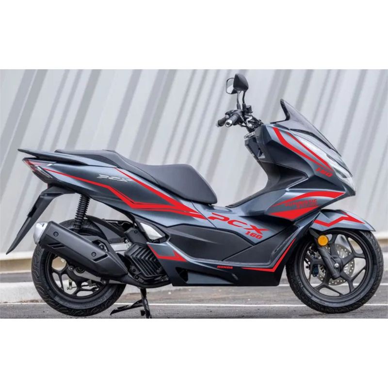 Striping Cutting Sticker Honda NEW PCX GREY 2021 160cc Merah