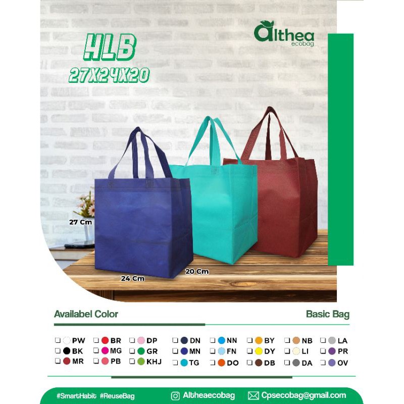 

Tas Polos / Goodiebag Spunbond Murah 27cm x 24cm x 20cm