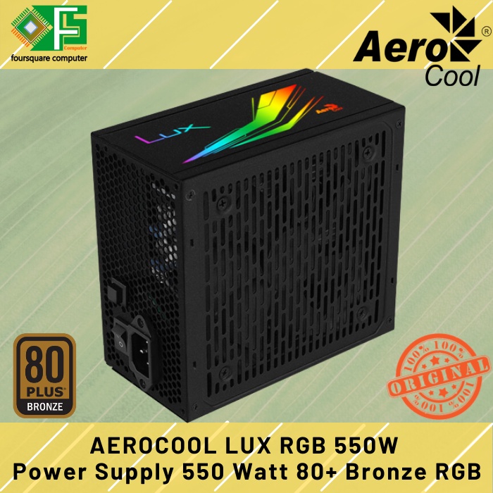 OK Power Supply Aerocool LUX RGB 550W - PSU 550 Watt 80+ Bronze Ds3