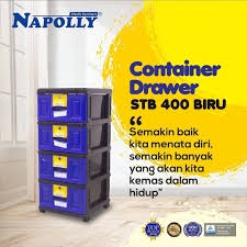 Lemari Plastik Laci Napolly MURAH SURABAYA STB 400 BK 1 + RODA
