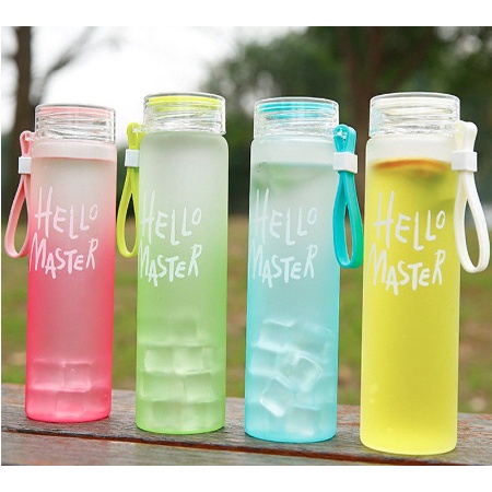 botol minum kaca hello master 450ml