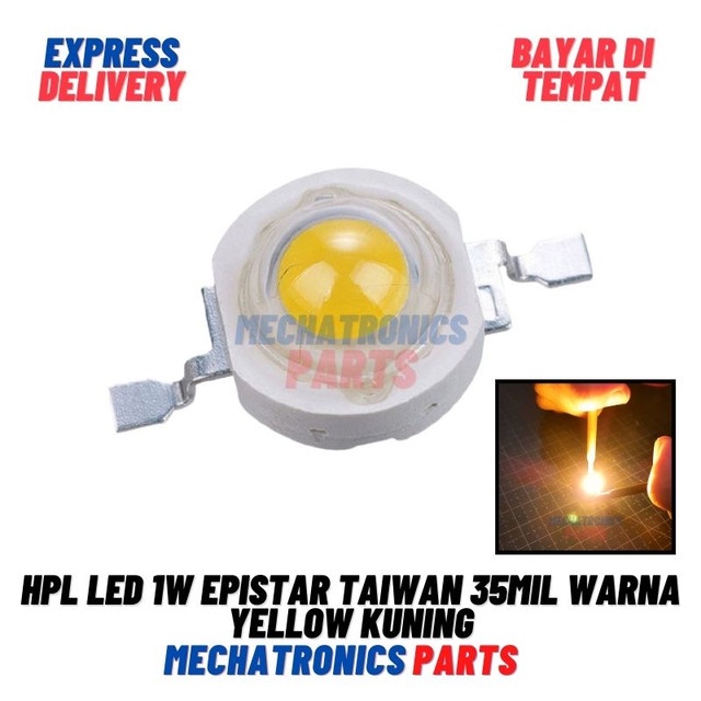 [5687] HPL LED 1W EPISTAR Taiwan 35mil Warna Yellow Kuning