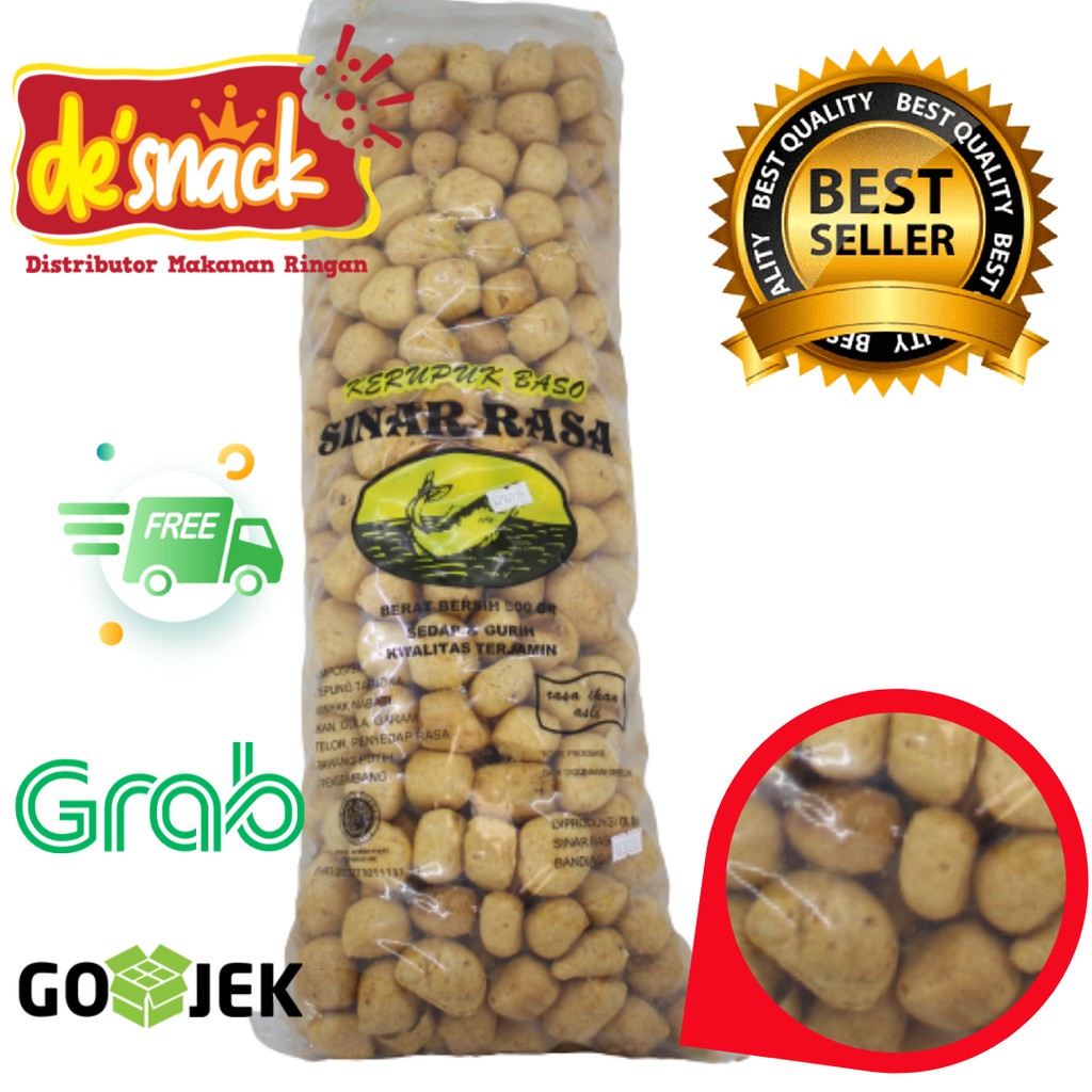 

Snack/Cemilan/Kerupuk Baso/Kuku Macan/Amplang Merek Sinar Rasa