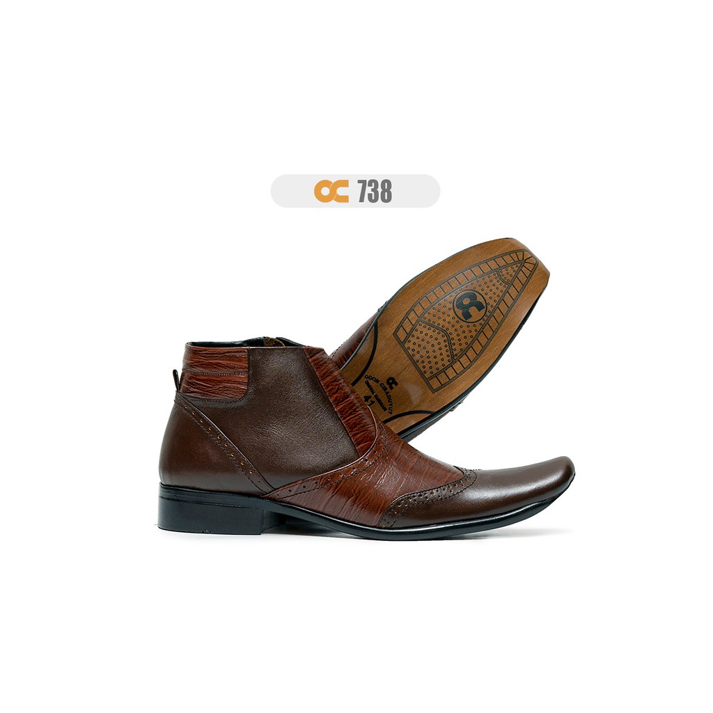 Sepatu Kerja Proyek Safety Boots Ujung Besi Kulit Sapi Asli Odoncibaduyut Hitam Formal Pria Stylish
