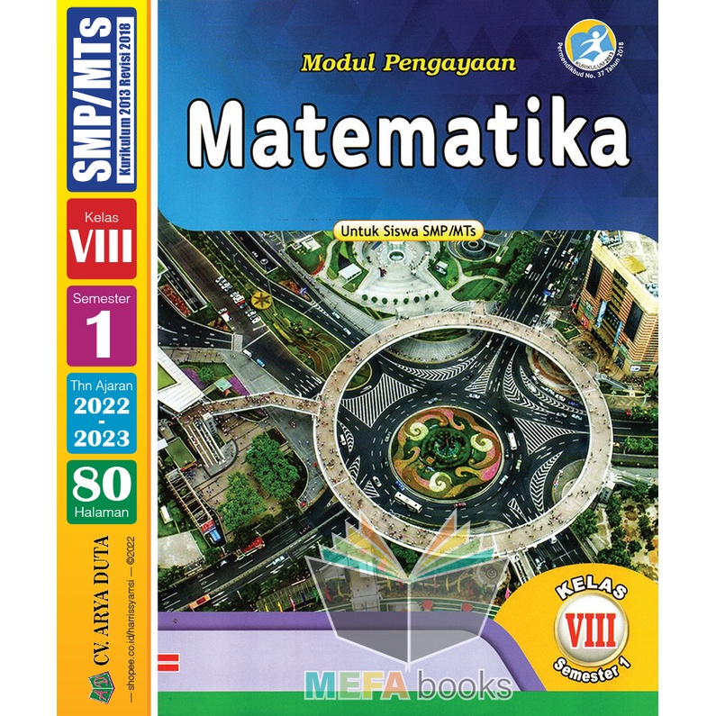 LKS SMP/MTs Kelas 8 Semester 1 TA 2022-2023 Penerbit Arya Duta Cetakan Terbaru-SMT 1, Matematika