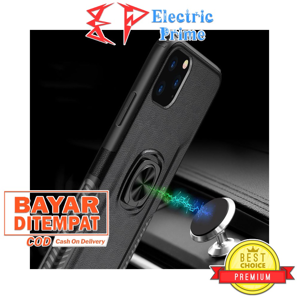 Case iPhone 11 Pro Max Casing Ring Bracket Magnetik Holder Stand Shockproof Cover