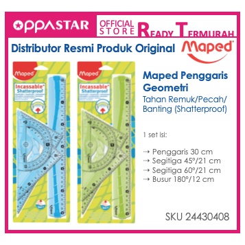 

Penggaris Segitiga Busur Geometri Maped Set 4 30 cm Anti Patah Pecah