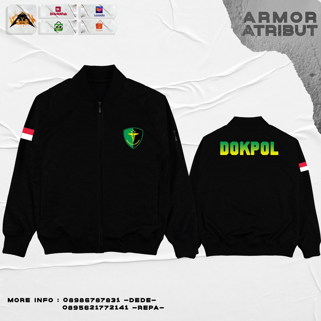 jaket bomber dokpol dokter polisi armor atribut