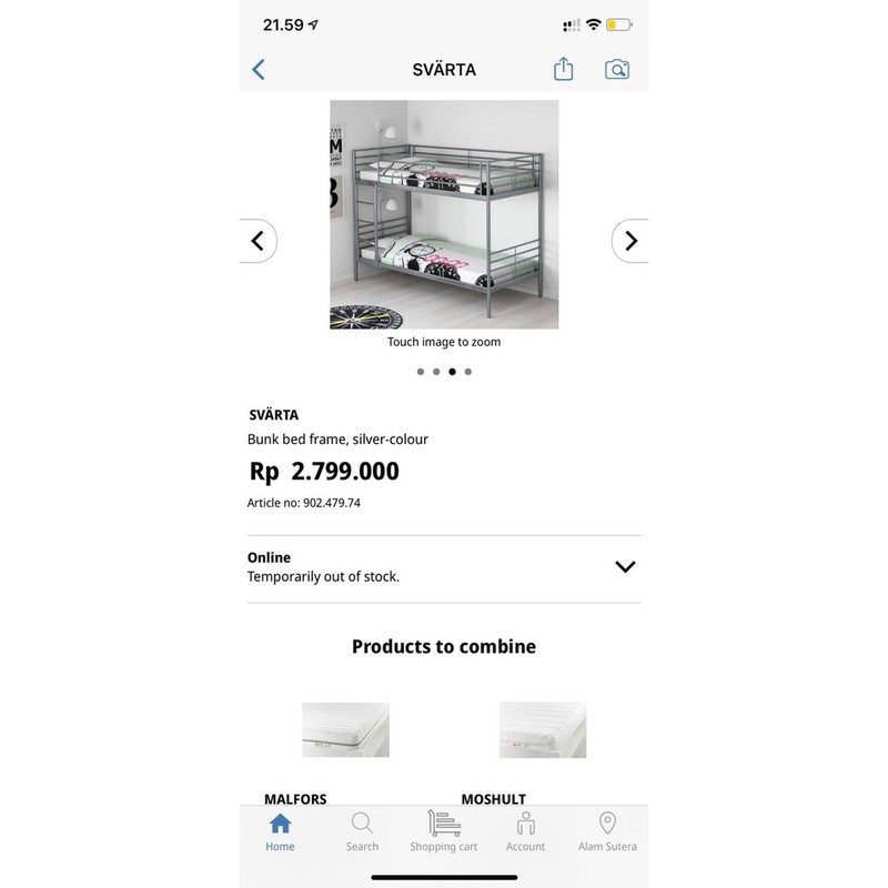 IKEA SVARTA BUNK BED FRAME WHITE PRELOVED